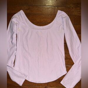 Free People Women's Scoop Neck Long Sleeve Top - Light Pink